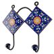 Navy Blue Wheel Flower Ceramic Tile Hook